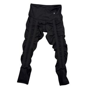 Skinnify Leggings Womens Large Black Resistance Training Band Ruched Pocket